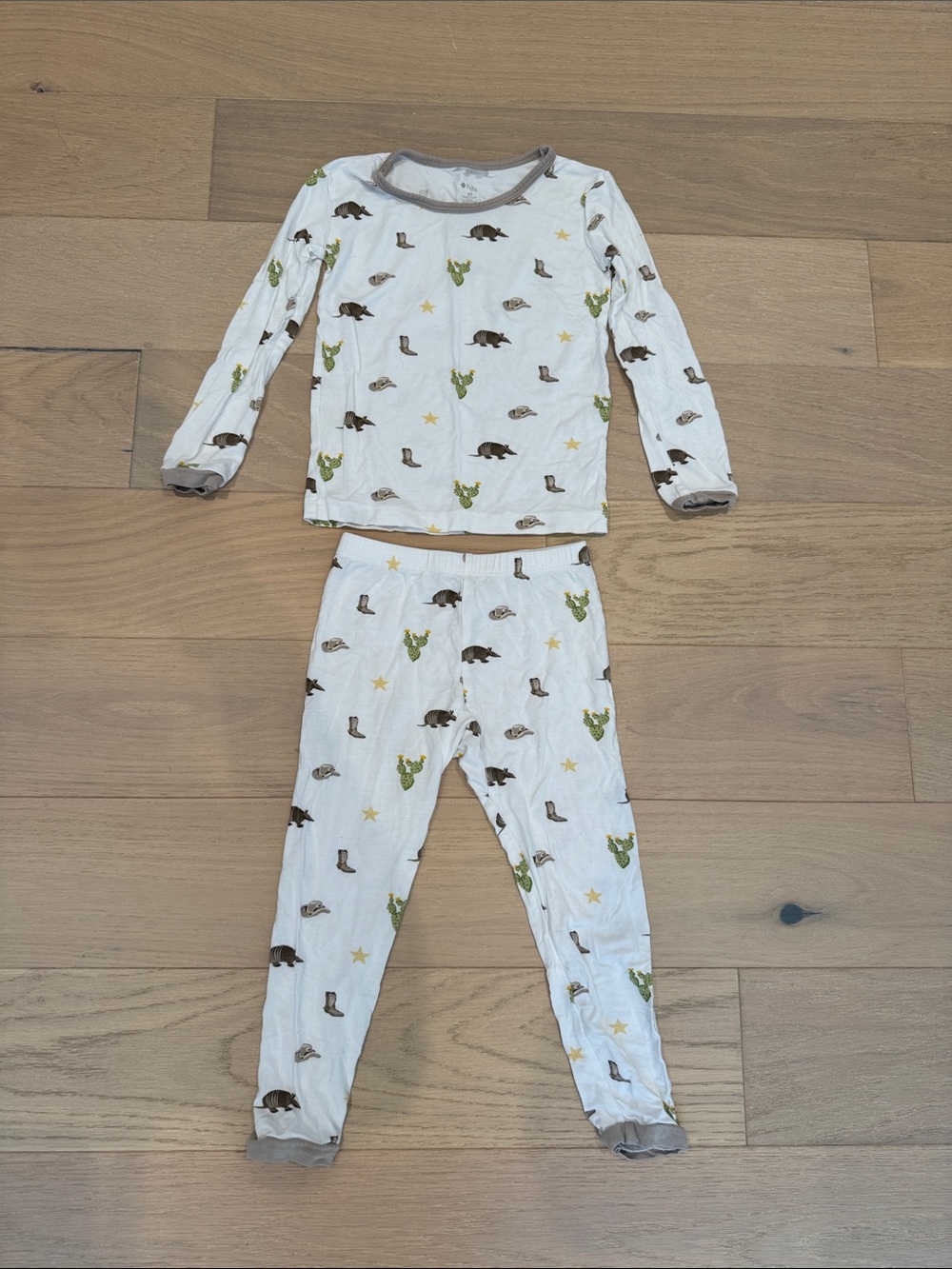 Kids White Woodland Animal Print Pajama Set